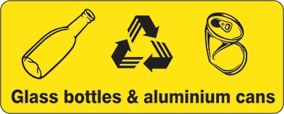 Other view of Safety Sign - Recycling - Glass Bottles and Aluminium Cans - Polyethylene - 225 x 300 mm - Prosafe