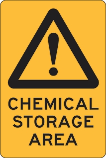 Other view of Safety Sign - Warning - Chemical Storage Area - Polypropylene - Black On Yellow - 300 x 450 mm - Prosafe