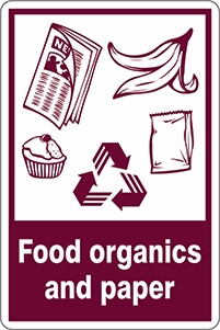 Other view of Safety Sign - Recycling - Food Organics and Paper - Self-Adhesive Sticker - 300 x 125 mm - Prosafe