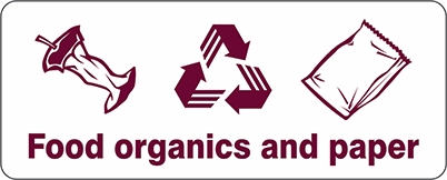 Other view of Safety Sign - Recycling - Food Organics and Paper - Self-Adhesive Sticker - 300 x 125 mm - Prosafe