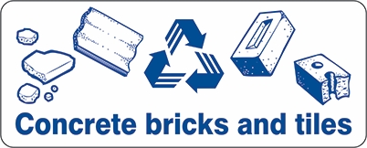 Other view of Safety Sign - Recycling - Concrete Bricks and Tiles - Self-Adhesive Sticker - 180 x 250 mm - Prosafe