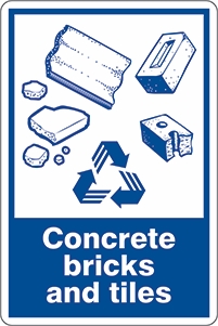 Other view of Safety Sign - Recycling - Concrete Bricks and Tiles - Polyethylene - 300 x 450 mm - Prosafe