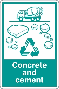 Other view of Safety Sign - Recycling - Concrete and Cement - Self-Adhesive Sticker - 180 x 250 mm - Prosafe