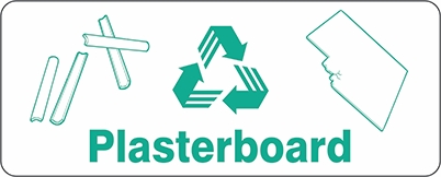 Other view of Safety Sign - Recycling - Plasterboard - Self-Adhesive Sticker - 300 x 125 mm - Prosafe