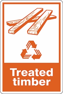 Other view of Safety Sign - Recycling - Treated Timber - Self-Adhesive Sticker - 300 x 125 mm - Prosafe