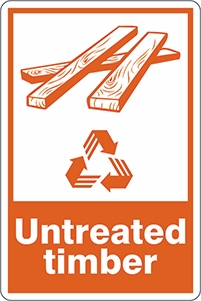 Other view of Safety Sign - Recycling - Untreated Timber - Self-Adhesive Sticker - 300 x 125 mm - Prosafe