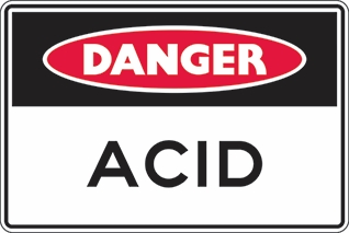 Other view of Safety Sign - Danger - Acid - Self Adhesive Vinyl - Red/Black/White - 125 x 90 mm - Prosafe