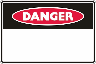 Other view of Safety Sign - Danger - Blank - Danger - Polypropylene - Red/Black/White - 600 x 450 mm - Prosafe