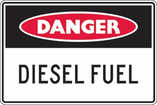 Other view of Safety Sign - Danger - Diesel Fuel - Metal - Red/Black/White - 300 x 225 mm - Prosafe