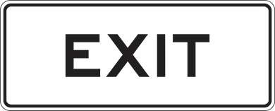 Other view of Safety Sign - Directional - Exit Picto - Polypropylene - Black/White - 450 x 180 mm - Prosafe