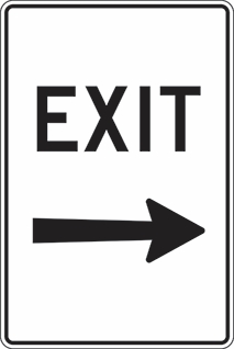 Other view of Safety Sign - Directional - Reflective - Exit Right Arrow Picto - Black/White - 450 x 600 mm - Prosafe