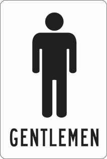 Other view of Safety Sign - Informational - Gentlemen - Self Adhesive Vinyl - Black/White - 180 x 250 mm - Prosafe