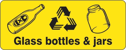 Other view of Safety Sign - Recycling - Glass Bottles and Jars - Self-Adhesive Sticker - 300 x 125 mm - Prosafe