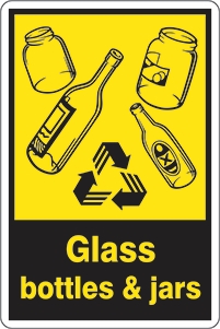 Other view of Safety Sign - Recycling - Glass Bottles and Jars - Self-Adhesive Sticker - 300 x 125 mm - Prosafe