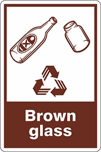 Other view of Safety Sign - Recycling - Brown Glass - Polyethylene - 300 x 450 mm - Prosafe