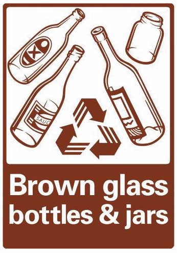 Other view of Safety Sign - Recycling - Brown Glass Bottles and Jars - Self-Adhesive Sticker - 180 x 250 mm - Prosafe