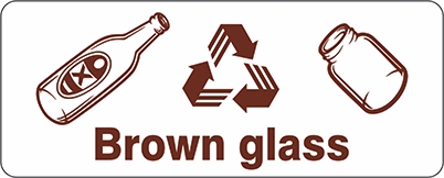 Other view of Safety Sign - Recycling - Brown Glass - Polyethylene - 300 x 450 mm - Prosafe