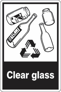 Other view of Safety Sign - Recycling - Clear Glass - Polyethylene - 225 x 300 mm - Prosafe