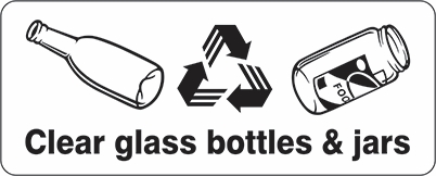 Other view of Safety Sign - Recycling - Clear Glass Bottles and Jars - Polyethylene - 225 x 300 mm - Prosafe