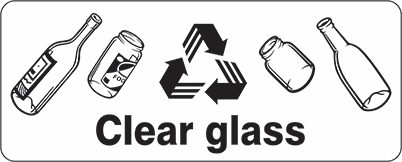 Other view of Safety Sign - Recycling - Clear Glass - Self-Adhesive Sticker - 300 x 125 mm - Prosafe