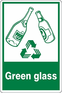 Other view of Safety Sign - Recycling - Green Glass - Self-Adhesive Sticker - 300 x 125 mm - Prosafe