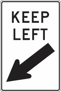 Other view of Safety Sign - Parking - Keep Left - Metal - Black On White - 450 x 600 mm - Prosafe