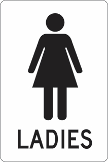 Other view of Safety Sign - Informational - Ladies - Self Adhesive Vinyl - Black/White - 180 x 250 mm - Prosafe