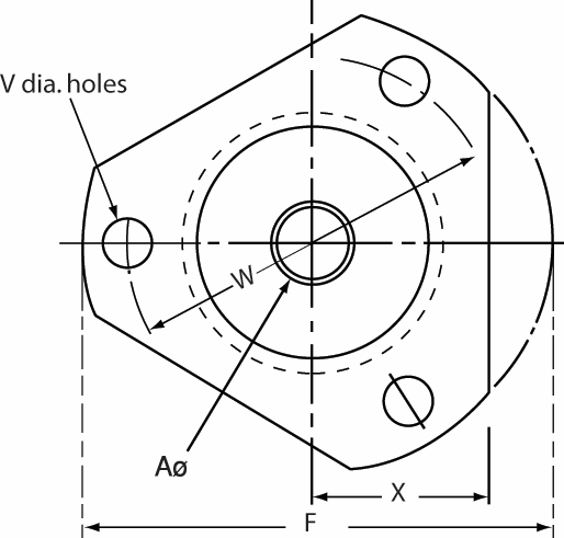 Other view of MOUNT HD TRIANGULAR FLANGE J42FL