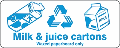 Other view of Safety Sign - Recycling - Milk and Juice Cartons - Waxed Paperboard Only - Polyethylene - 450 x 180 mm - Prosafe