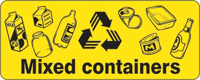 Other view of Safety Sign - Recycling - Mixed Containers - Polyethylene - 225 x 300 mm - Prosafe