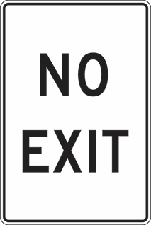 Other view of Safety Sign - Directional - Reflective - No Exit - Black/White - 300 x 450 mm - Prosafe