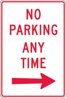 Other view of Safety Sign - Parking - Reflective - No Parking Any Time - Aluminium - Red On White - 300 x 450 mm - Prosafe