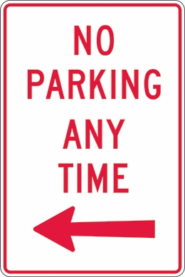 Other view of Safety Sign - Parking - Reflective - No Parking Any Time - Aluminium - Red On White - 300 x 450 mm - Prosafe