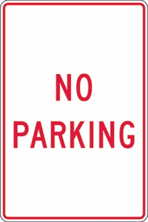 Other view of Safety Sign - Parking - Reflective - No Parking - Aluminium - Red On White - 300 x 450 mm - Prosafe