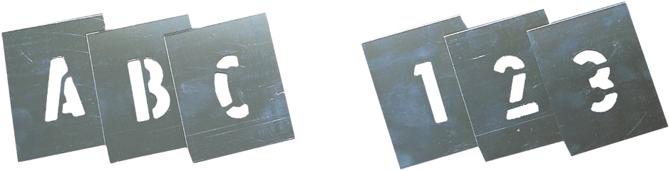 Other view of Stencil Set - Zinc - Numbers - 0-9 - 100mm