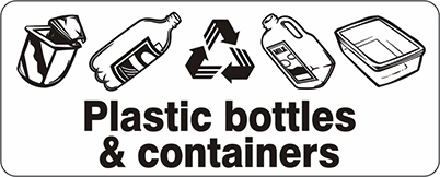 Other view of Safety Sign - Recycling - Plastic Bottles and Containers - Self-Adhesive Sticker - 300 x 125 mm - Prosafe