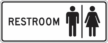 Other view of Safety Sign - Informational - Rest Room - Polypropylene - 300 x 125 mm - Prosafe