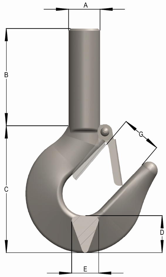 Other view of TOWNLEY HOOK SHANK HT +SAFETY CATCH SWIV 2.5T