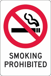 Other view of Safety Sign - Prohibition - Smoking Prohibited - Self Adhesive Vinyl - Black On White - 90 x 125 mm - Prosafe