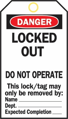 Other view of TAG LOCKOUT LOCKED OUT POLY 65527 (25)