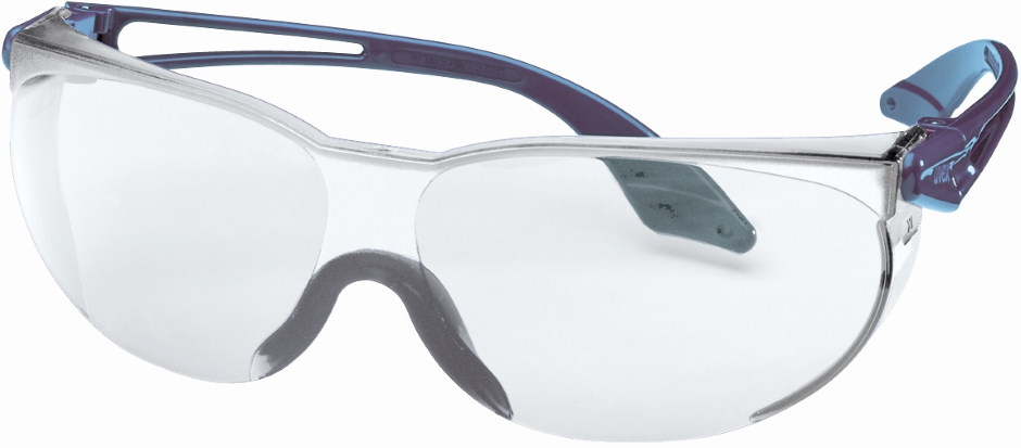 Other view of Safety Spectacles - Blue Frame - Polycarbonate Clear Lens - Optidur NCH - 9174-065 - skylite - uvex