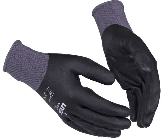 Other view of Protective Gloves - Light Duty - Polyamide/Nylon Lining - NBR Coat - Gray/Black - Size 9 - 6610 - unilite - uvex