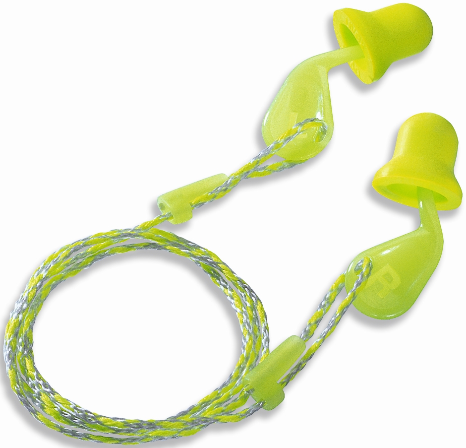 Other view of Disposable Earplug with Reusable Pin - Corded - Lime - 22 dB (Class 4) - Xact-Fit - uvex