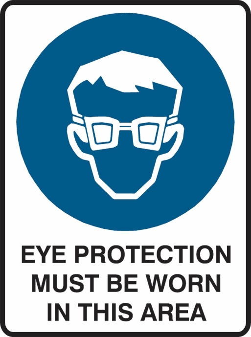 Other view of SIGN F "EYE PROTECTION MB WORN" 600X450