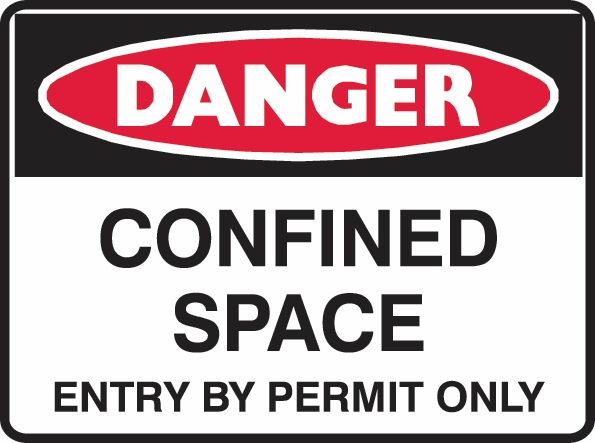 Other view of SIGN DANGER CONFINED SPACE 600X450 POLY