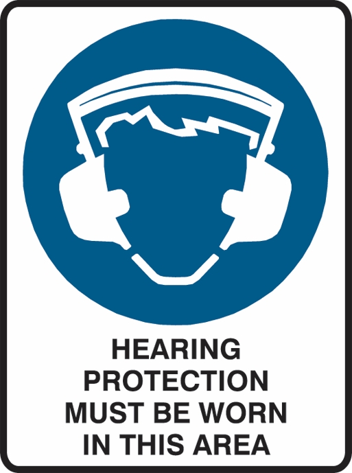 Other view of SIGN HEARING PROTECTION MBW 450X600 POLY