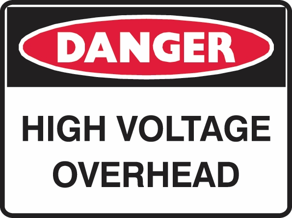 Other view of SIGN DANGER HIGH VOLT OHEAD 600X450 POLY