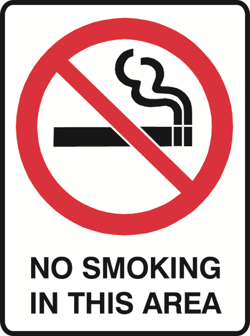 Other view of Safety Sign - Prohibition - No Smoking In This Area - 300mm x 450mm - Metal - Prosafe