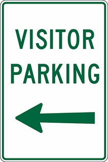 Other view of Safety Sign - Parking - Reflective - Visitor Parking Left - Aluminium - Green On White - 300 x 450 mm - Prosafe