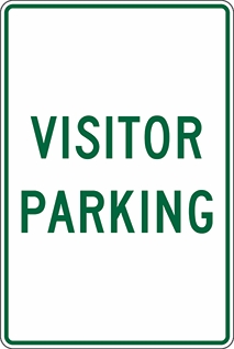 Other view of Safety Sign - Parking - Reflective - Visitor Parking - Aluminium - Green On White - 300 x 450 mm - Prosafe